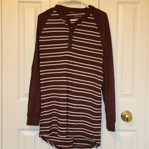 Maroon striped top